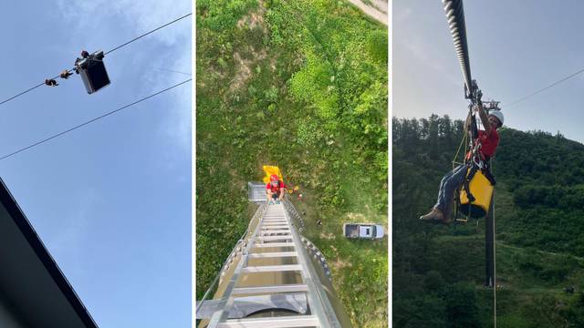 VIDEO Što ako 'zapnete' na žičari na Sljemenu? Nema brige. Pogledajte HGSS-ovce u akciji