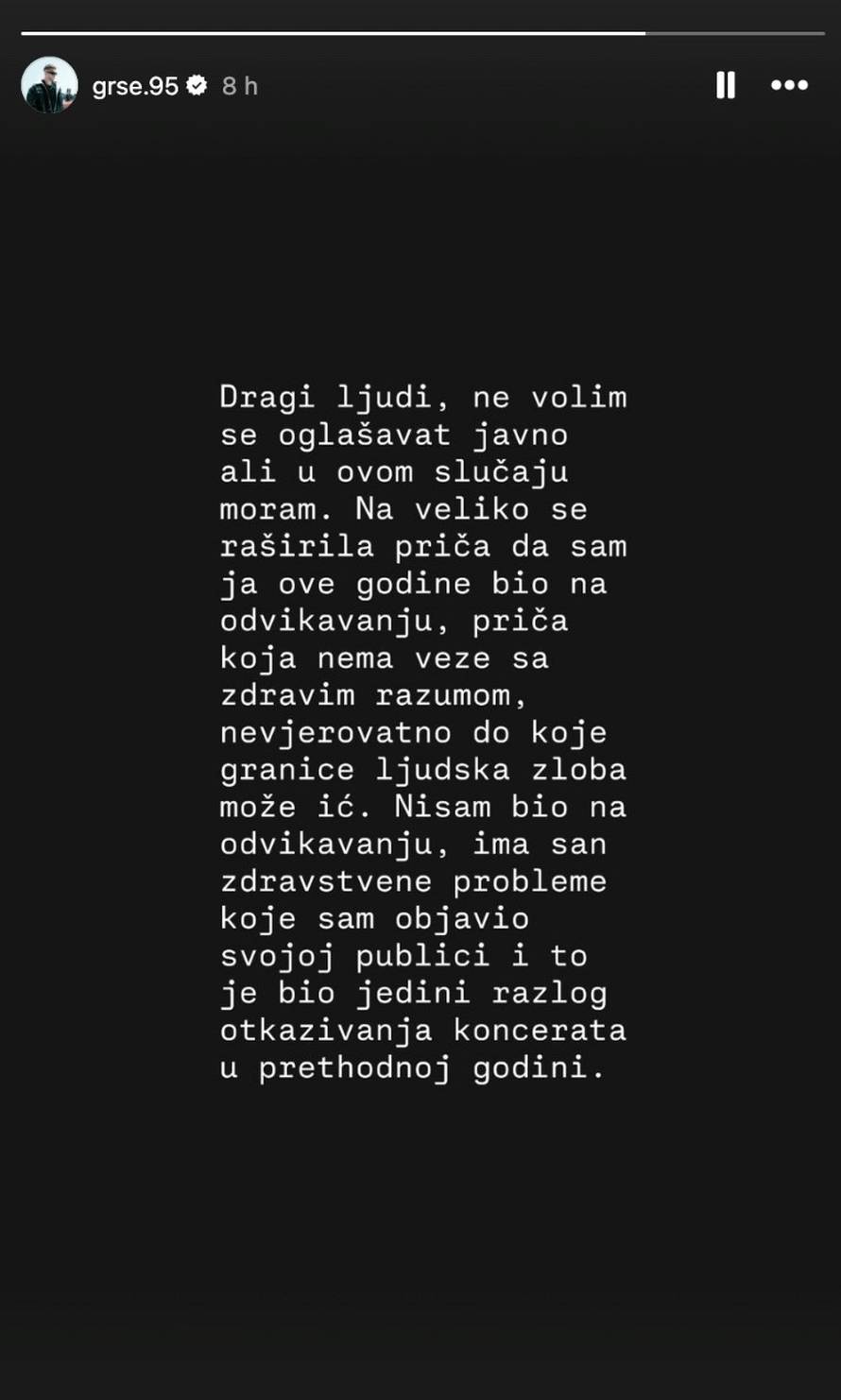 Grše otvoreno o glasinama o odvikavanju: Ne volim se javno oglašavati, ali sada moram...