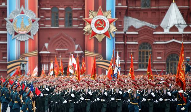 Russian army parade marking the World War II anniversary in Moscow