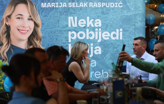 Zagreb: Doček izbornih rezultata u izbornom stožeru Marije Selak Raspudić