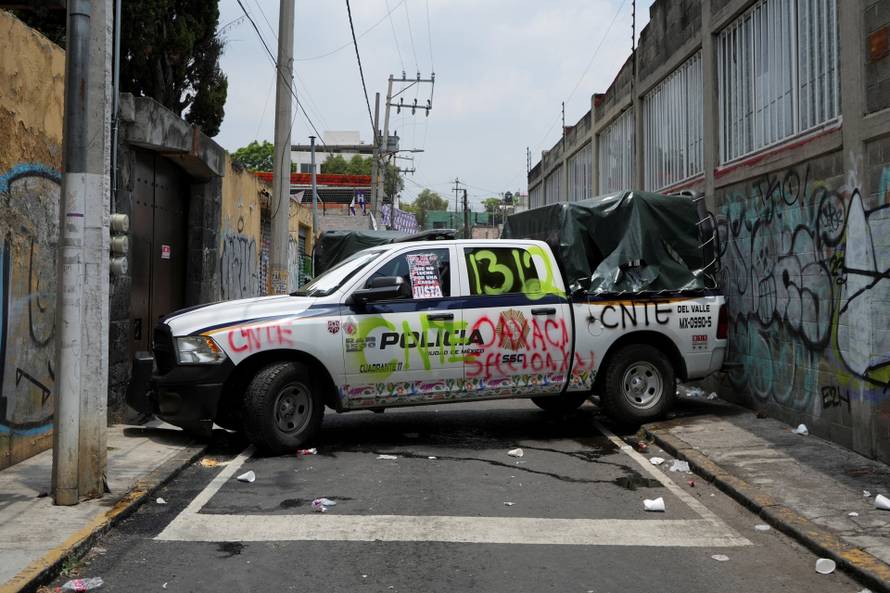 Protest march ahead of the opening match of the 2026 FIFA World Cup, in Mexico City