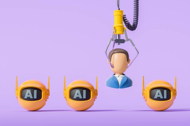 Robotic,Claw,Selecting,A,Human,Candidate,Among,Ai,Options,,Depicted