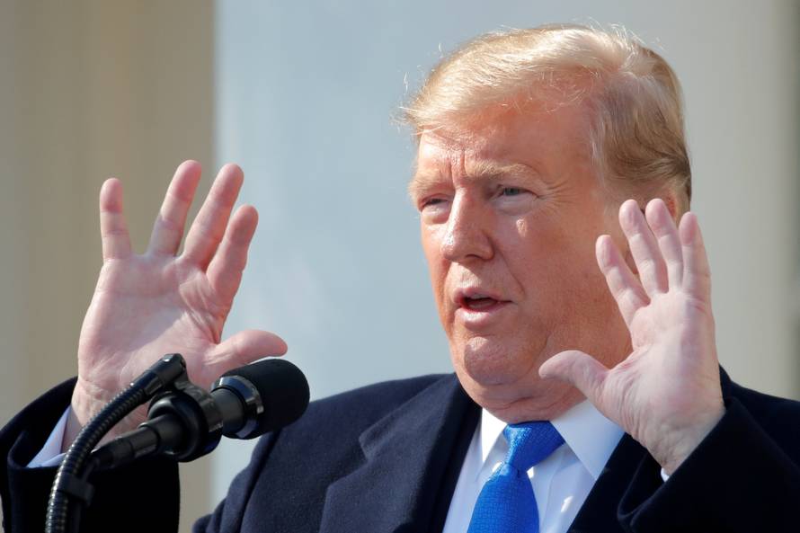 U.S.  President Trump declares national emergency while speaking about southern border security at the White House in Washington