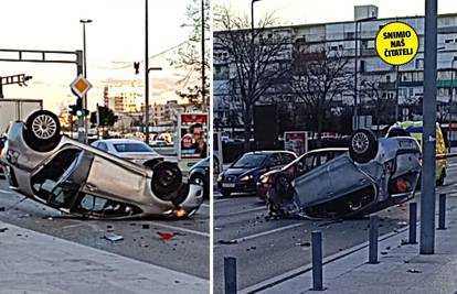 FOTO Jutarnji krš i lom u Zadru! Jedan auto završio je na krovu