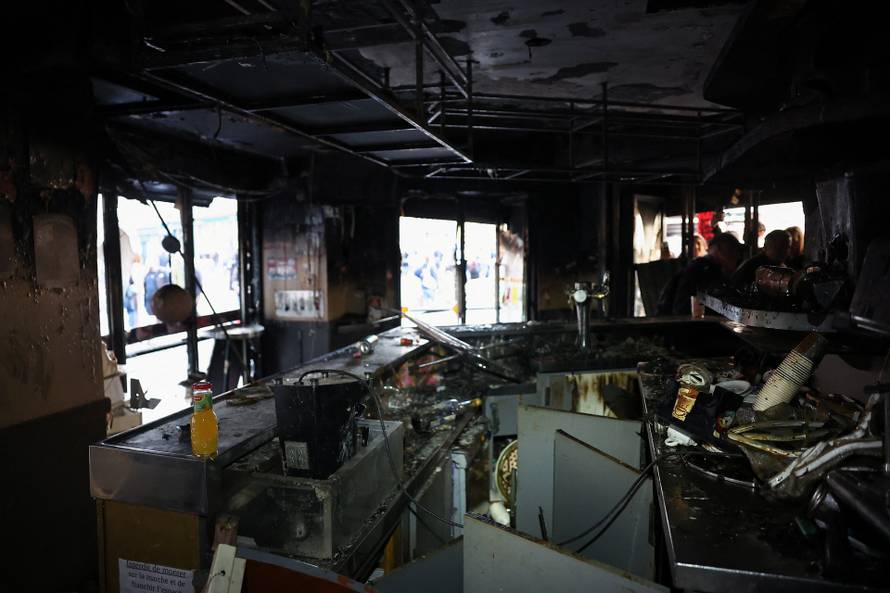 Aftermath of clashes during a national day of protests against the cost of living and rising fuel prices, in Paris