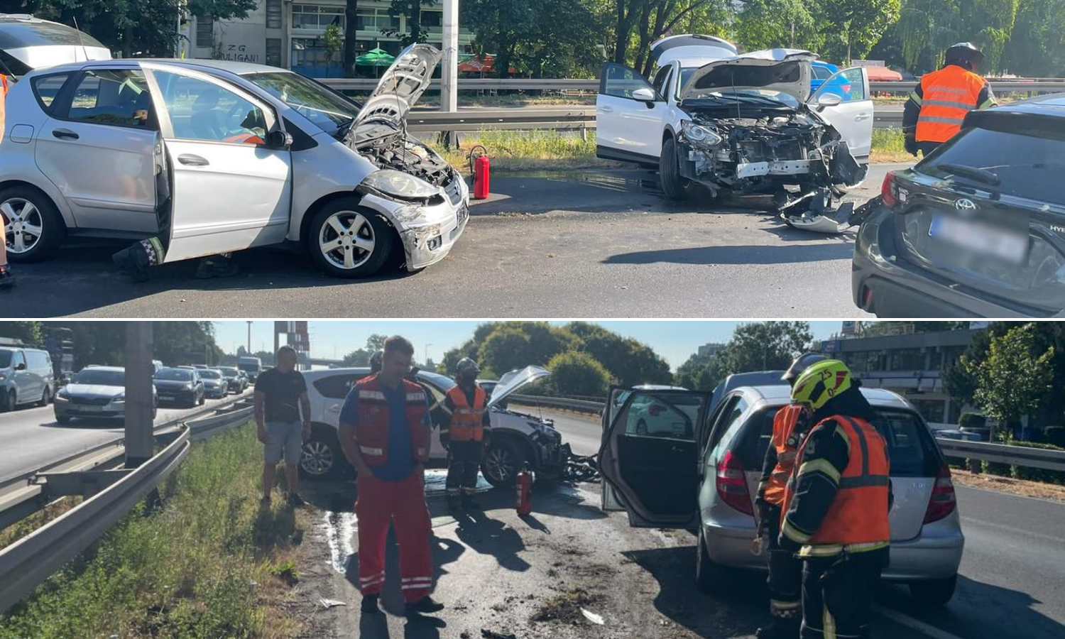 VIDEO Sudarili se usred jutarnje gužve, kaos na Slavonskoj: 'Samo je naletio u moju traku'