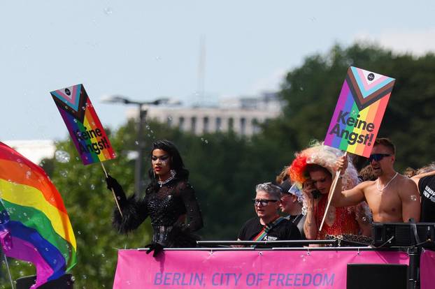 Revellers attend the annual Christopher Street Day (CSD) LGBTQ+ Pride demonstration, in Hamburg