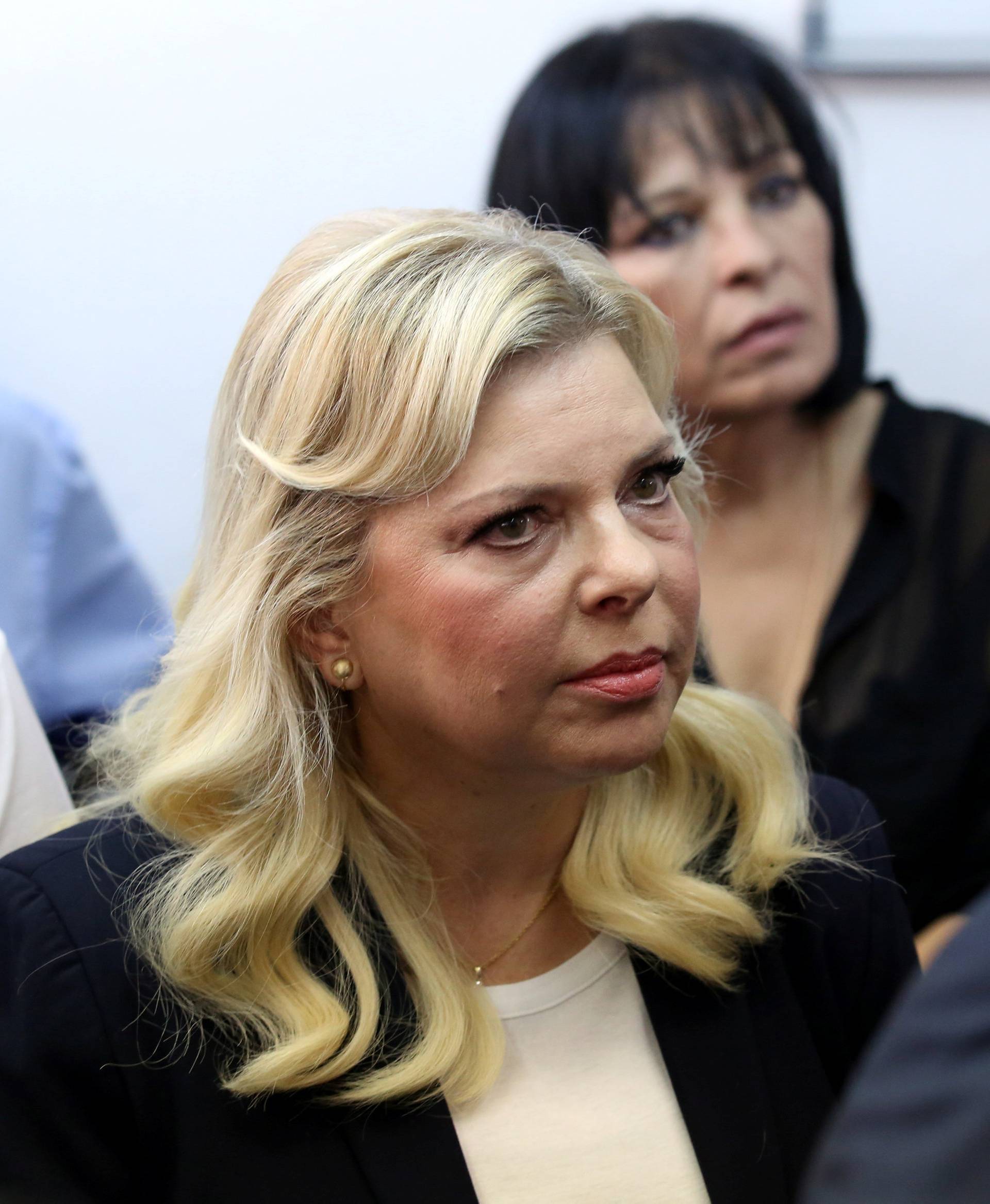 Sara, wife of Israeli Prime Minister Benjamin Netanyahu, appears at a court hearing in the fraud trial against her, at the Magistrate court in Jerusalem