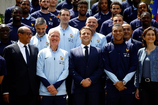 French President Macron meets French national soccer team ahead of the UEFA Euro 2024