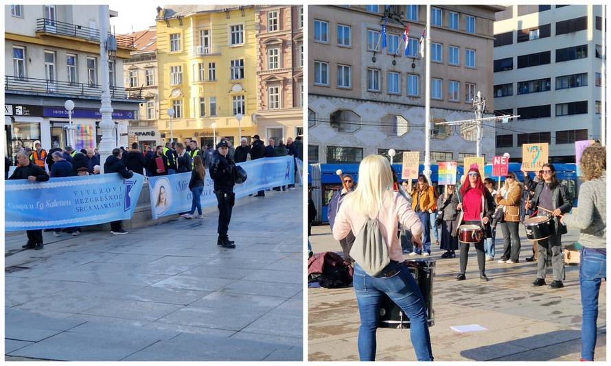 Molitelji opet na zagrebačkom Trgu. Tu je i kontraprosvjed: 'Klečite u svojoj spavaćoj sobi'