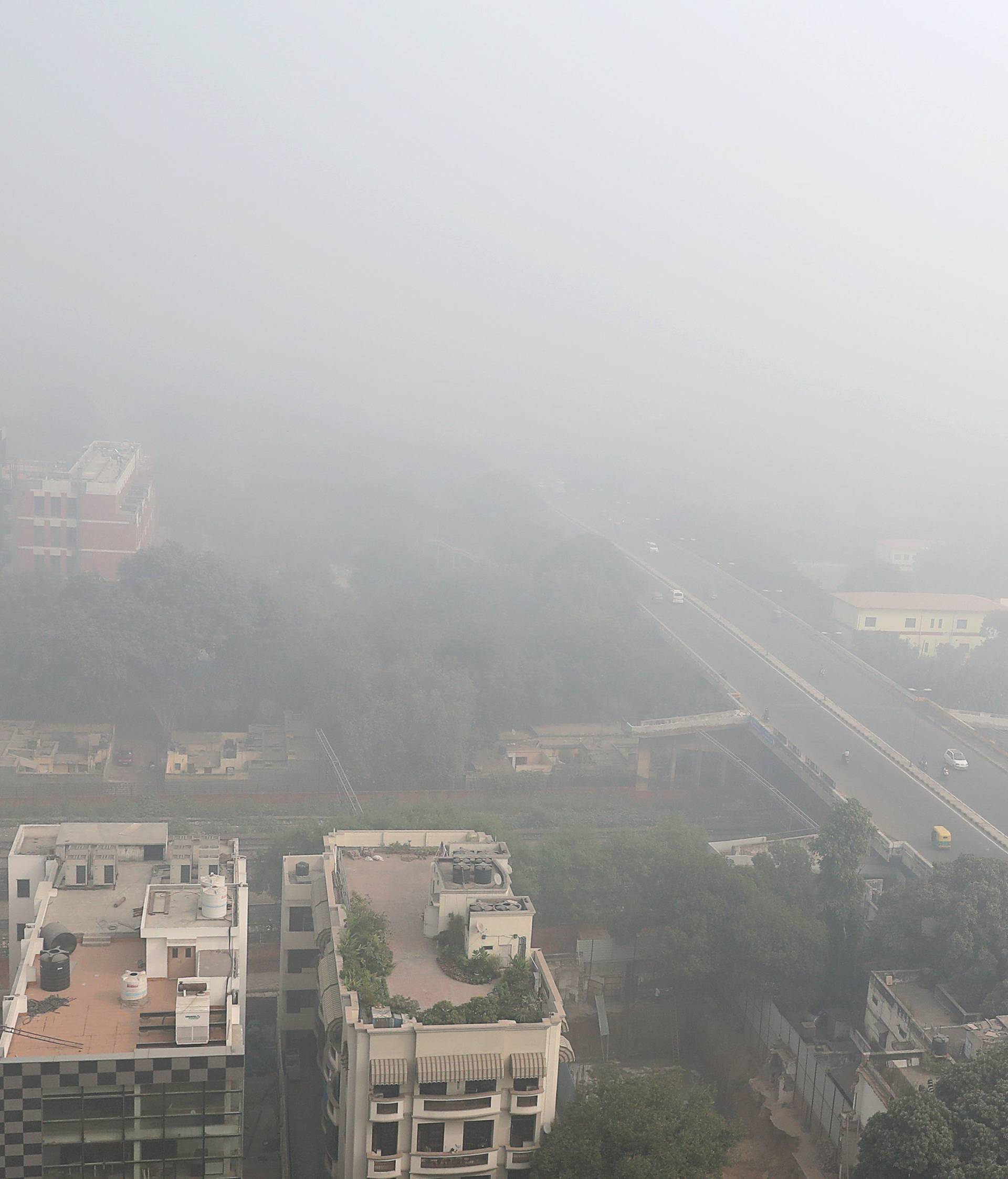 A general view of New Delhi during heavy smog