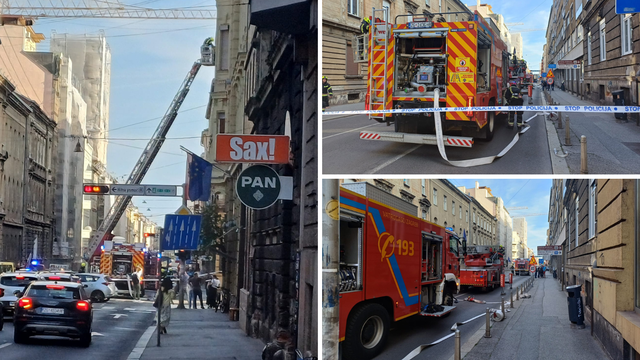 Drama u centru Zagreba: Požar u stanu u Palmotićevoj, čovjeka vatrogasci spašavali s balkona