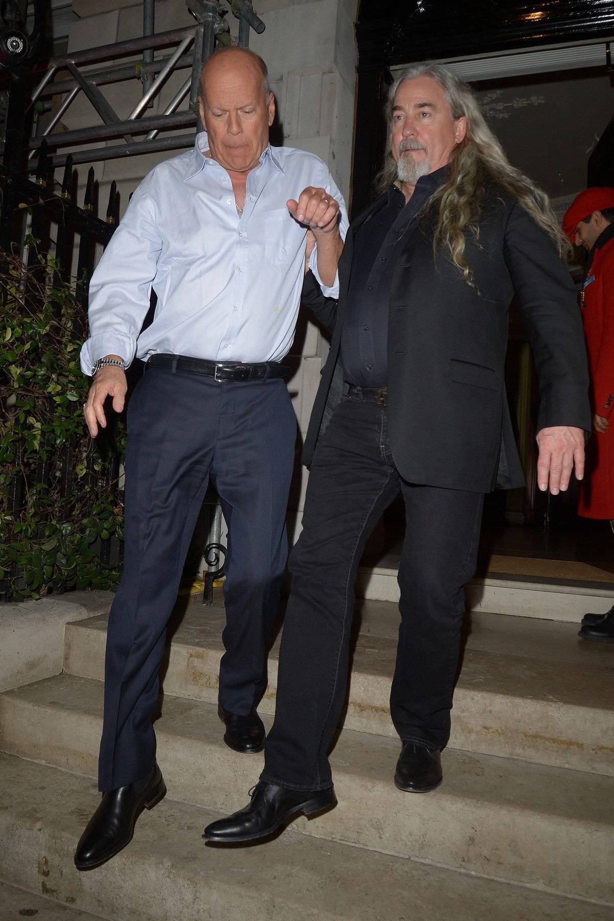 Bruce Willis Seen Leaving Annabel's private Members Club in Mayfair