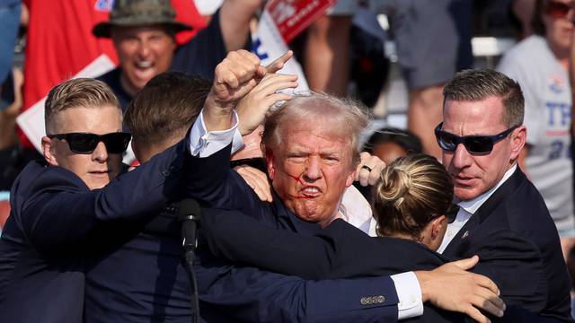 Republican presidential candidate Donald Trump holds a campaign rally in Butler