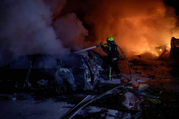 Aftermath of a Russian drone attack in Kharkiv