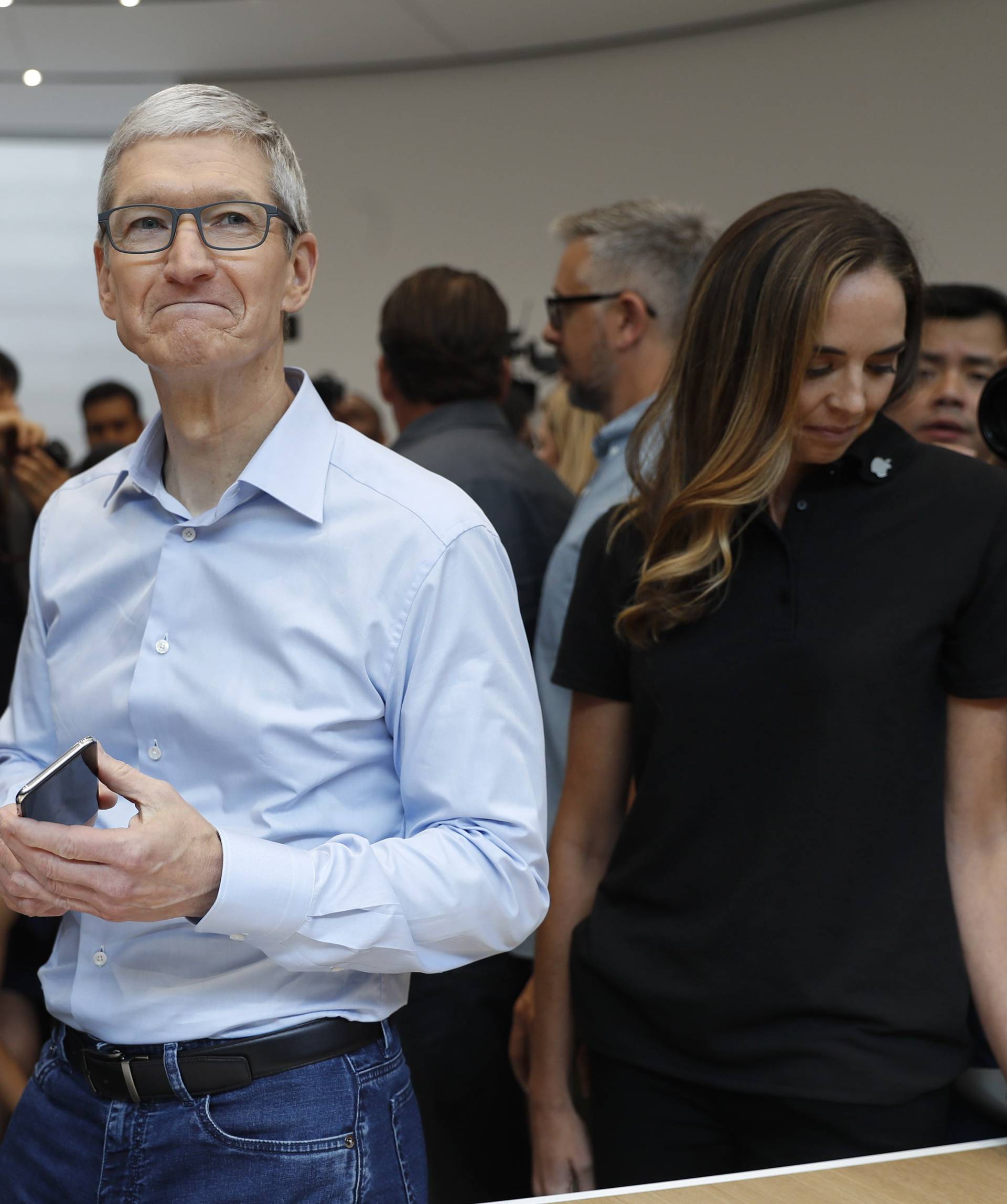 Apple's Tim Cook after product launch event in Cupertino