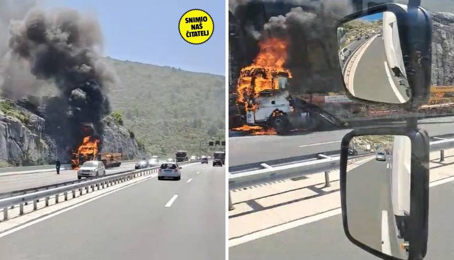 VIDEO Buktinja kod Solina: Na brzoj cesti izgorio je kamion