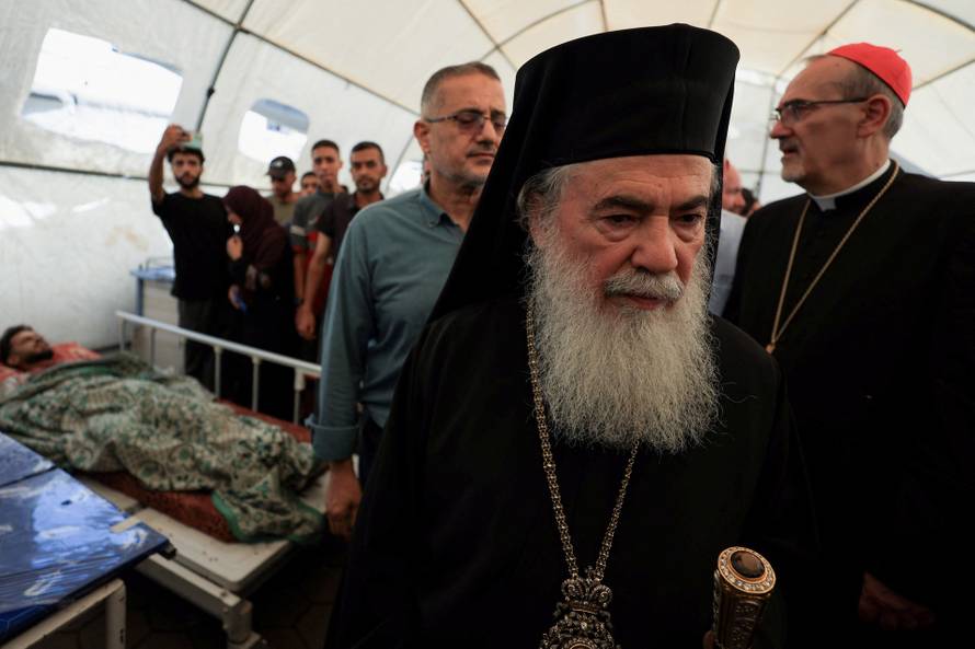 Members of the clergy visit Al-Ahli Arab Hospital, in Gaza City