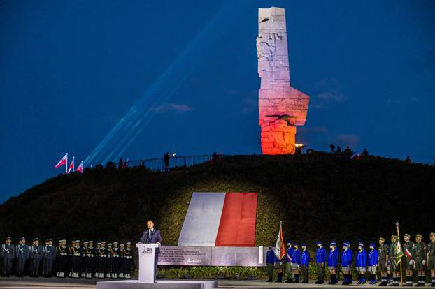 Polish President Duda takes part in a ceremony to mark the anniversary of the outbreak of World War Two in Gdansk