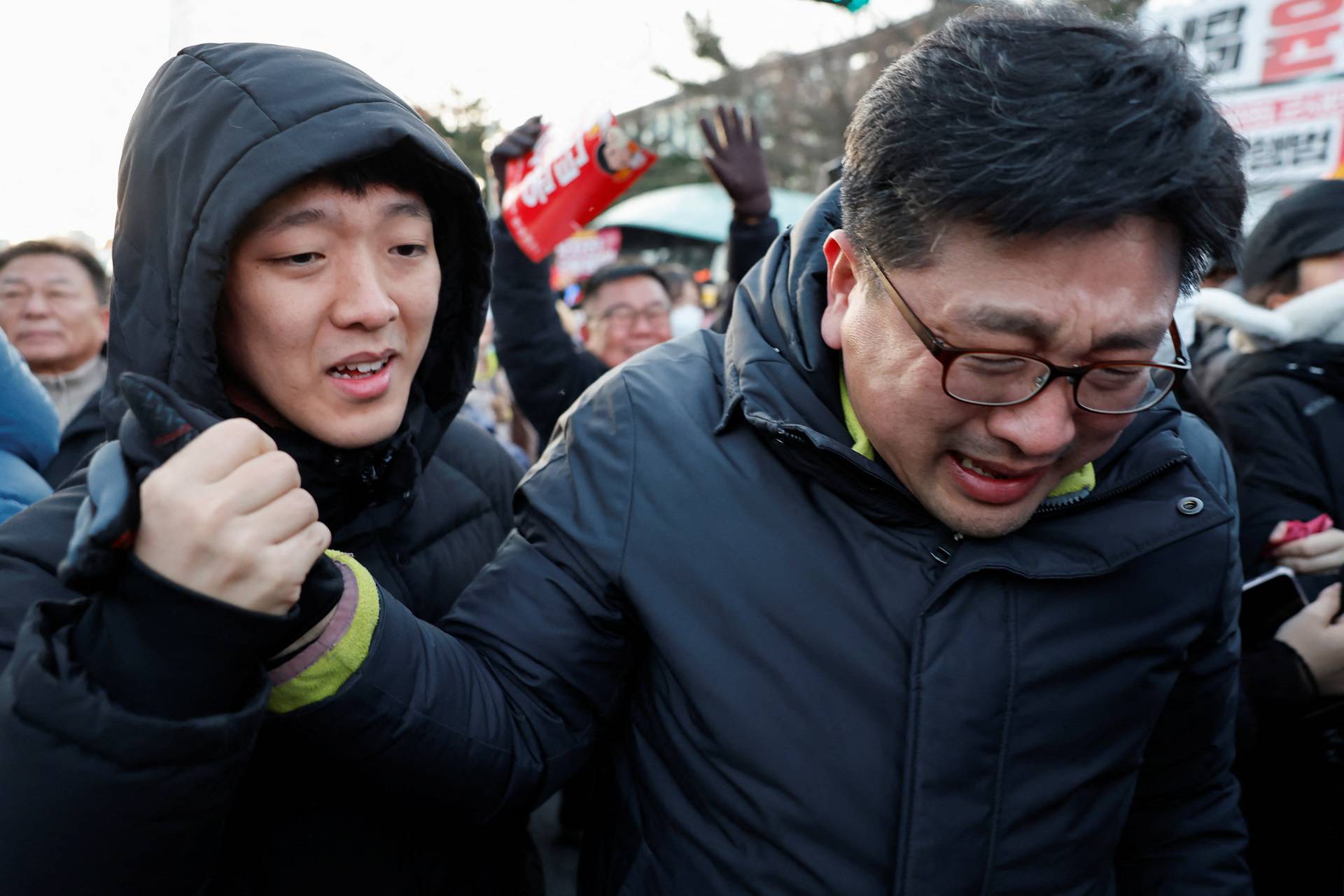 Rally calling for the impeachment of South Korean President Yoon Suk Yeol, who declared martial law, which was reversed hours later, in front of the National Assembly in Seoul