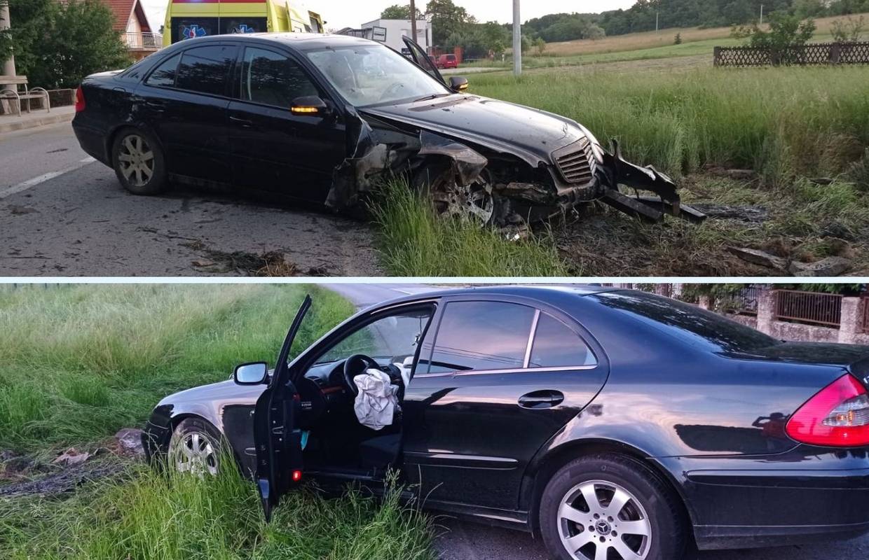 Pijan Mercedesom izletio s ceste i zabio u jarak, završio u bolnici