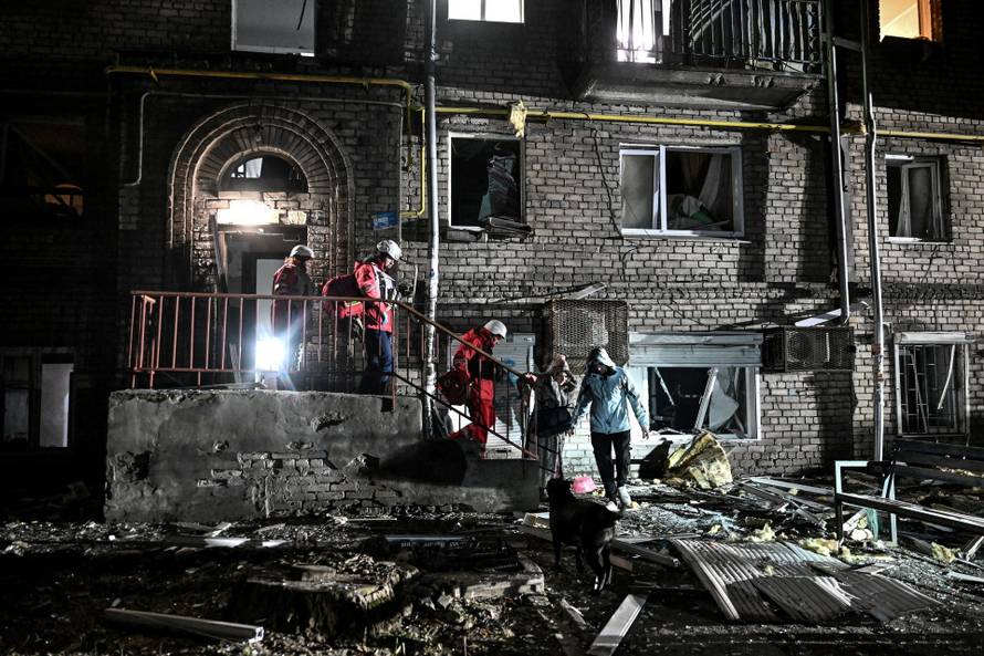 Aftermath of a Russian drone attack in Zaporizhzhia