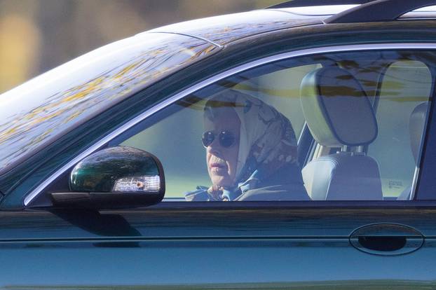 Queen Elizabeth II driving her Jaguar car in the grounds of Windsor Castle, UK - 01 Nov 2021