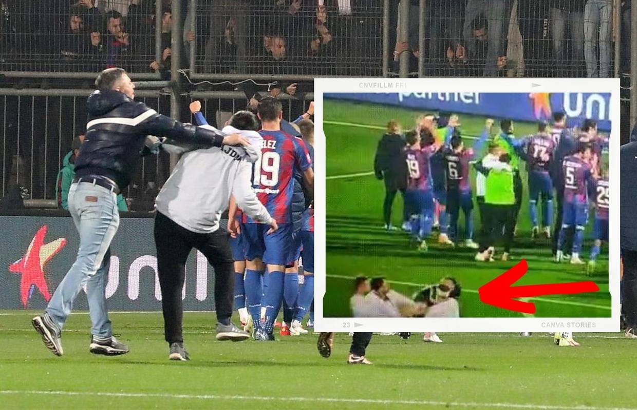VIDEO Riječki huligan napao je masera Hajduka, povjerenik za sigurnost uletio i nokautirao ga!