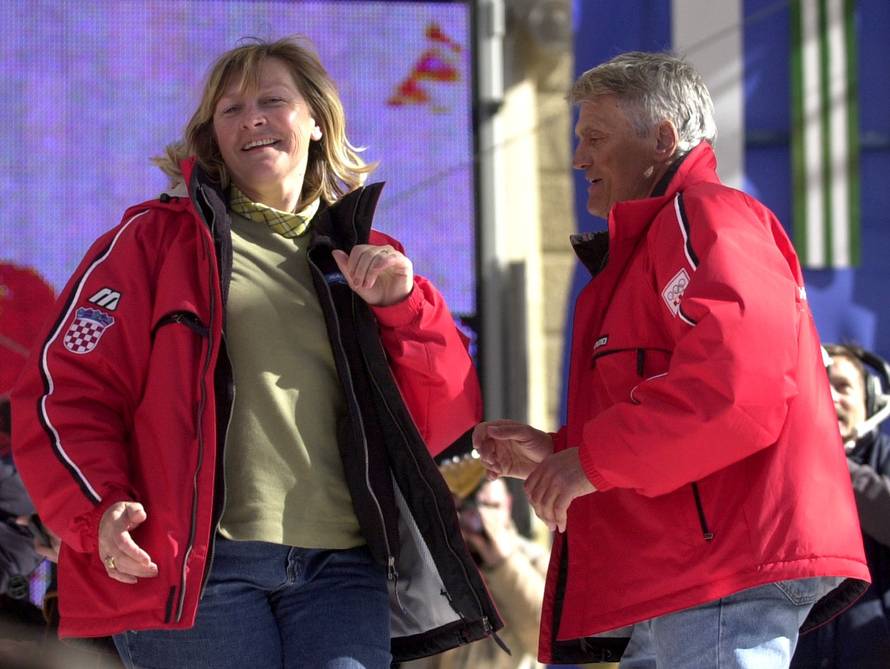 Janica kostelić - doček u Zagrebu 2002.