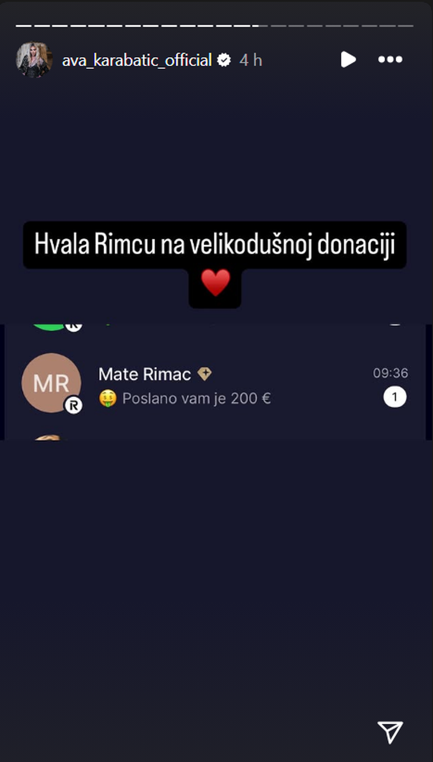 Mate Rimac uplatio pomoć Avi Karabatić, otkrila je i koliko...