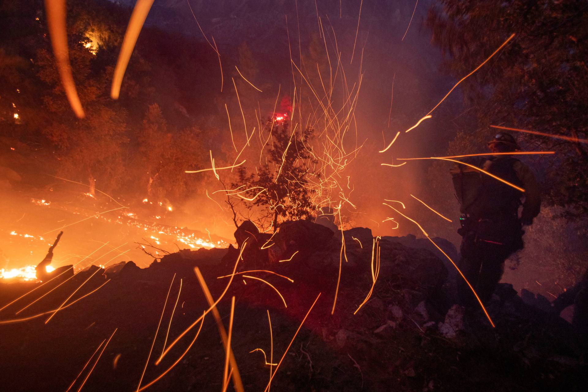 Eaton Fire burns in Altadena, California