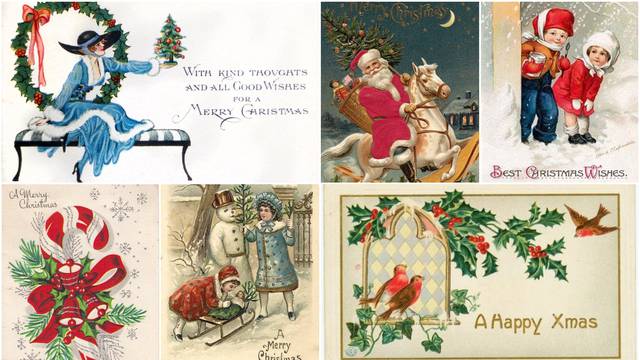 Božić u prošlosti: Pogledajte kako su izgledale božićne čestitke prije 100 godina