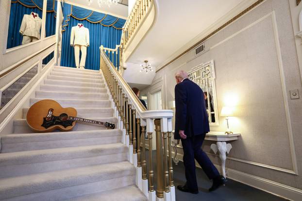 U.S. President Donald Trump visits Graceland, the home of Elvis Presley, in Memphis