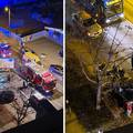 Krš i lom u Zagrebu: U sudaru dva automobila najmanje troje ozlijeđenih. Izbili čak 17 stupića