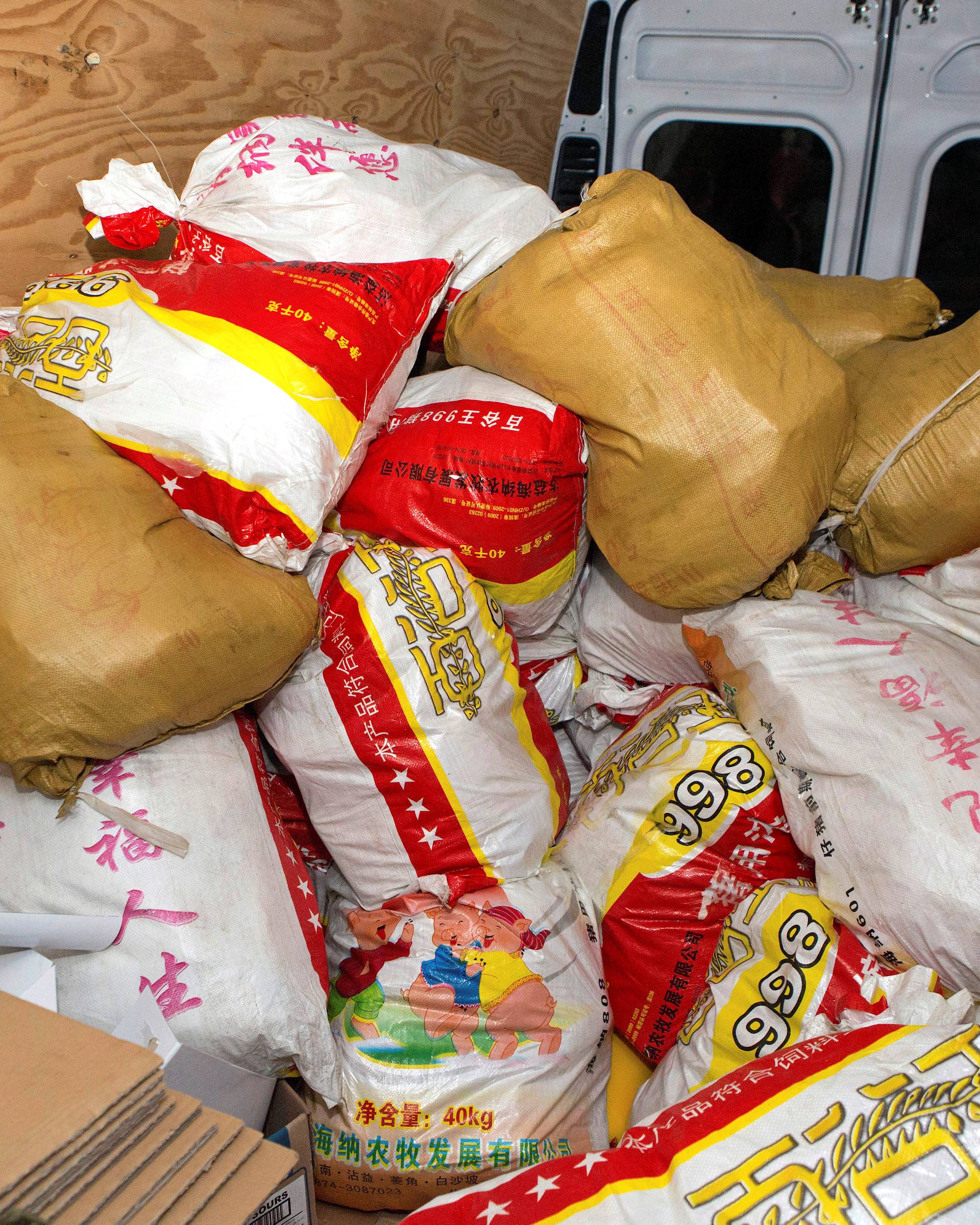 A supplied image from the Australian Federal Police shows the alleged record haul of 1.2 tonnes of methamphetamine that was seized at the Port of Geraldton, located north of the city of Perth