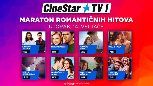 Provedite valentinovo uz romantične filmove na Cinestar TV-u