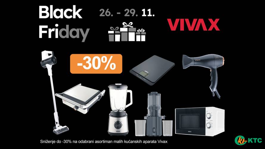Black Friday u KTC supermarketima: Veliki popusti od 26-29.11. na tehničku robu