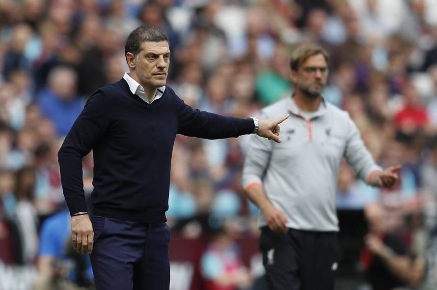 West Ham United manager Slaven Bilic and Liverpool manager Juergen Klopp