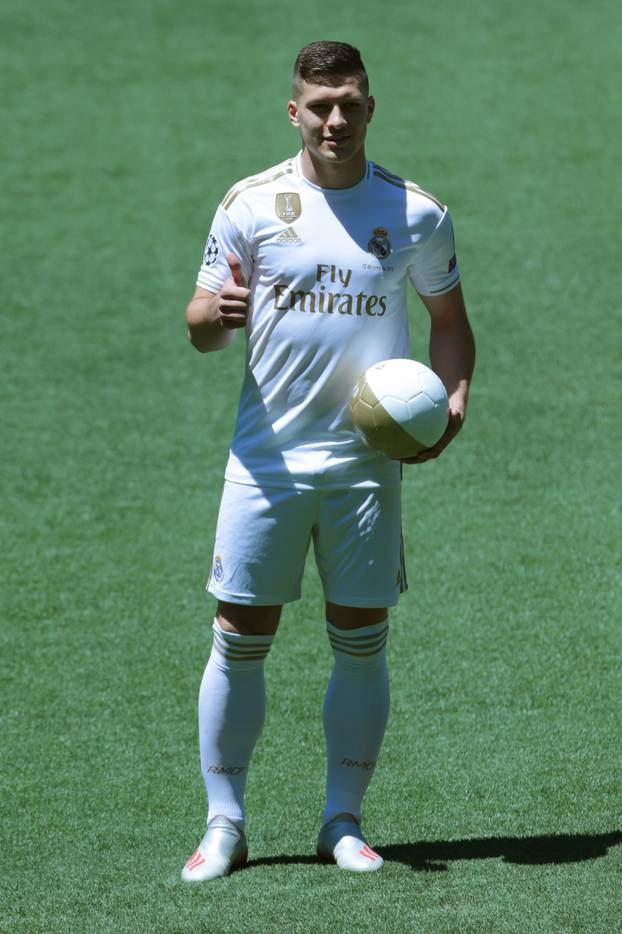 Luka Jovic, new Real Madrid player, is presented by Florentino Perez