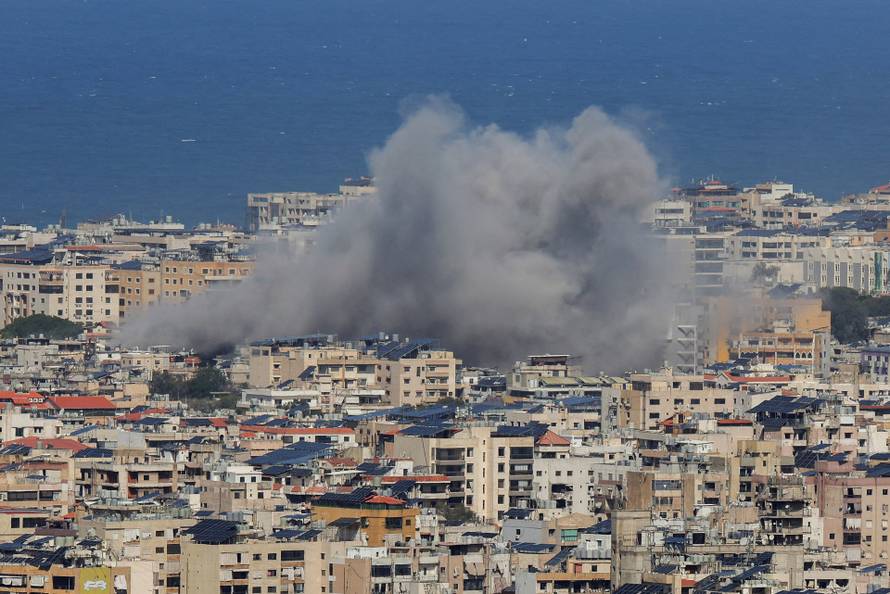 Smoke rises from Beirut's southern suburbs following an Israeli strike