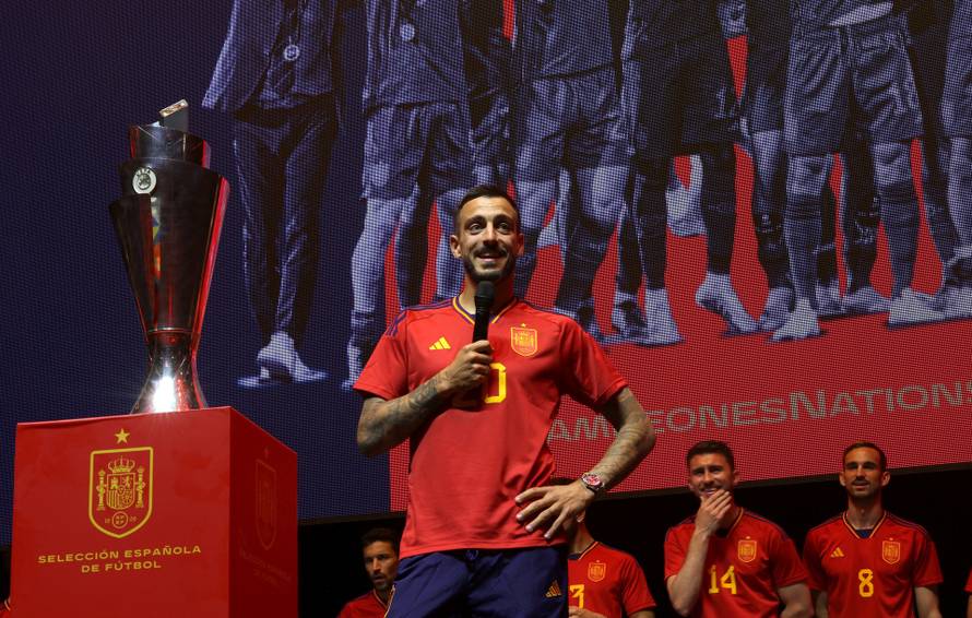 UEFA Nations League - Spain celebrate winning the UEFA Nations League