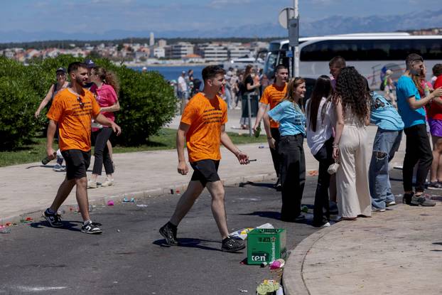 Zadar: Zadarski maturanti obilježavaju posljednji dan srednjoškolskog obrazovanja
