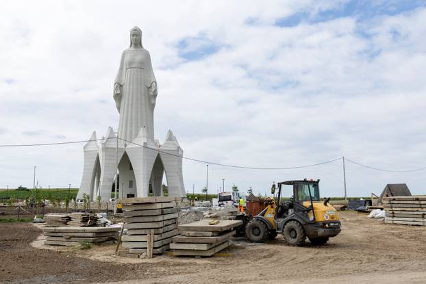 Europe's largest statue of the Virgin Mary ahead of its official opening to the public in the village of Konotopie near Torun