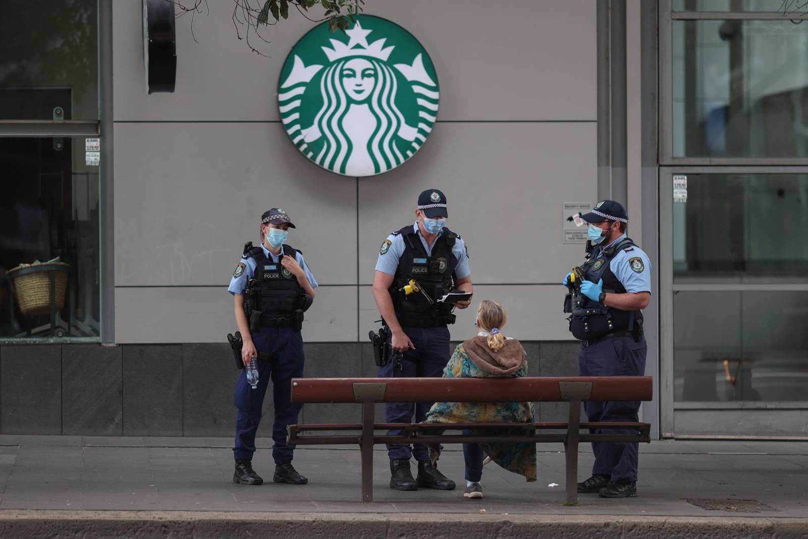 Police look to stop an anti-lockdown protest as a COVID-19 outbreak affects Sydney