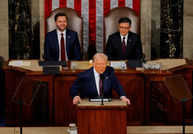 U.S. President Trump delivers a speech to a joint session of Congress