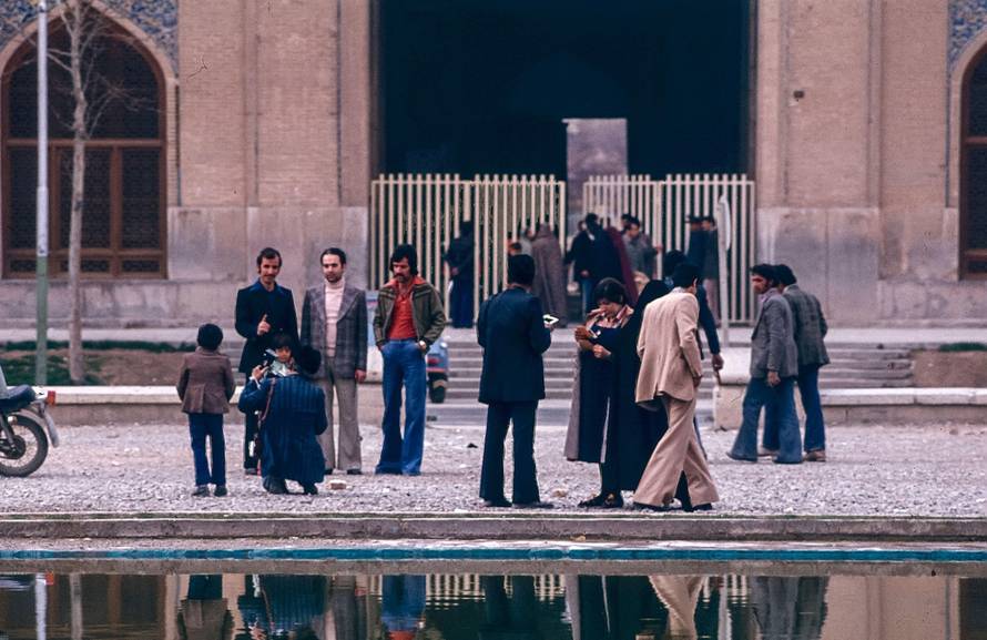 Street scenes in the Naqshe Jahan Square of Isfahan as it was in 1978. The square was developed by Shah Abbas in the 16th century as a meeting place and is the location of many of Isfahan,s fine buildings.