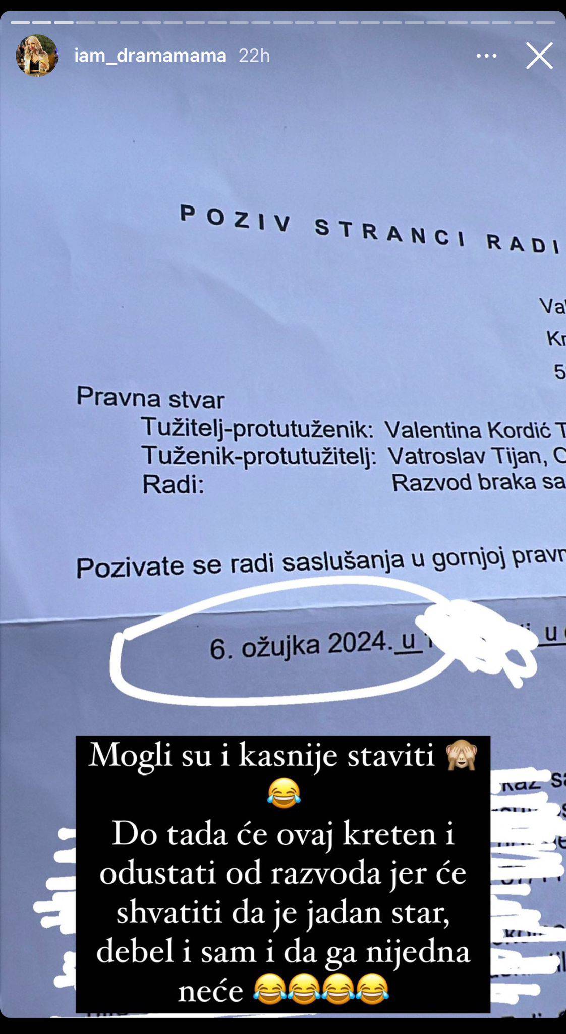 Valentina oplela po Vatroslavu: 'Još će odustati od razvoda jer će shvatiti da ga nijedna neće!'