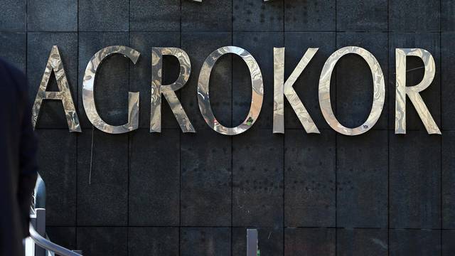 Agrokor logo is seen at the company's headquarters in Zagreb