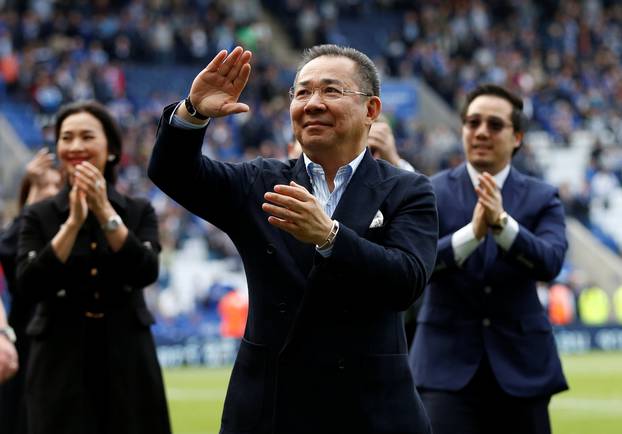 FILE PHOTO: Leicester City chairman Vichai Srivaddhanaprabha acknowledges fans after the game