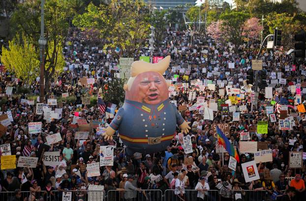 Anti-Trump 'Hands Off!' protest, in Los Angeles